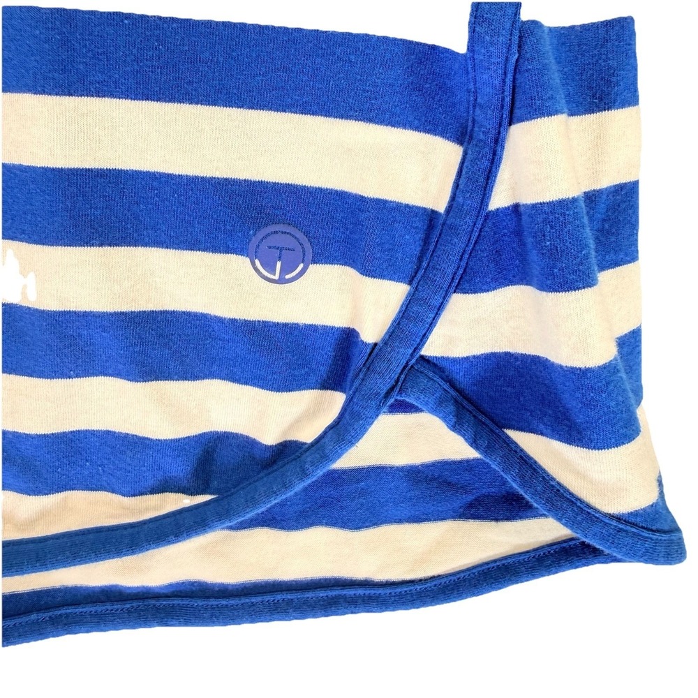 Talbots FRESH JERSEY TEE Women's Blue White Striped stretch Top Shirt Size M - Picture 4 of 12